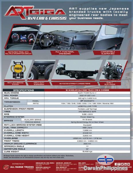 Isuzu C-Series Giga CYH Cab & Chassis 8x4 12wheel 6UZ1-TCG51 Manual 2019 - image 7