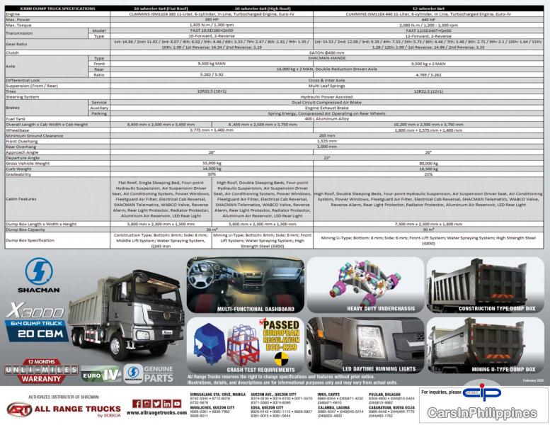 Shacman Heavy Duty Truck X3000 6x4 Dump Truck Cummins ISM CELECT 6-cylinder 11-liter Manual 2019 - image 11